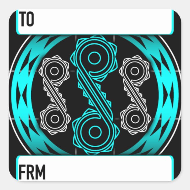 Sticker Carré Sperons et Diamants en turquoise (Devant)