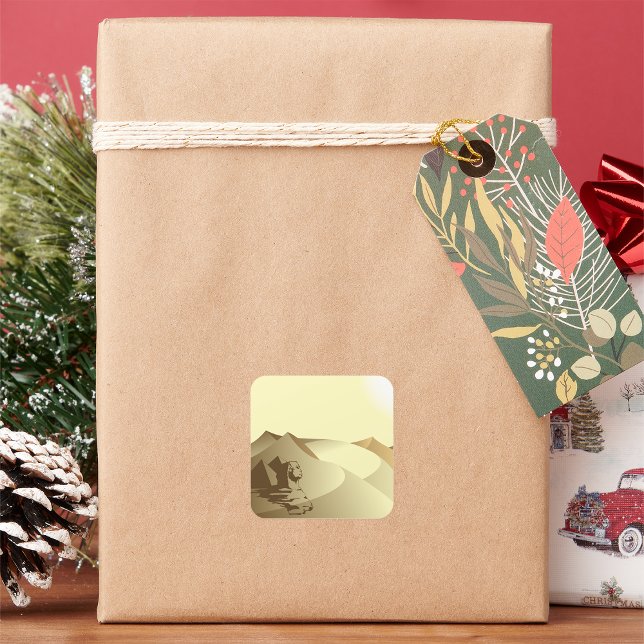 Sticker Carré Sphinx Dans Le Désert (Créateur téléchargé)