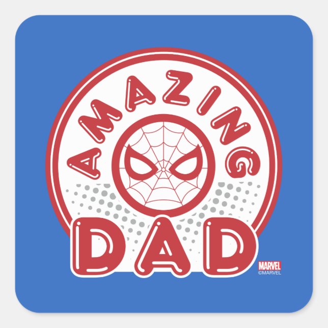 Sticker Carré Spider-Man | Papa Extraordinaire (Devant)