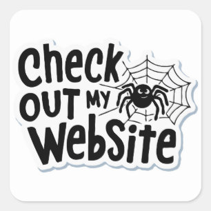 Sticker Carré Spider's Web Design - 'Regardez mon site web' Pun