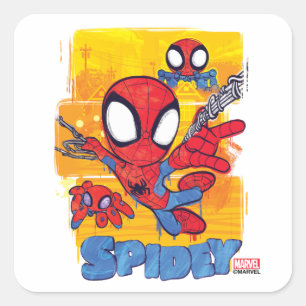 Sticker Carré Spidey et TRACE-E Spidey Swing City Sketch
