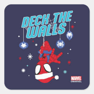Sticker Carré Spidey Holiday Deck The Walls