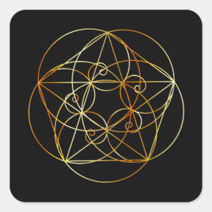 Sticker Carré Spirale de Fibonacci - La géométrie sacrée