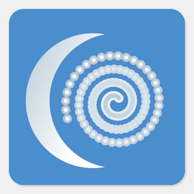 Sticker Carré Spirale de la lune d'argent (Devant)