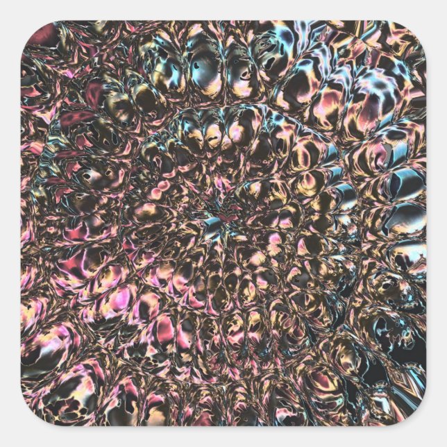 Sticker Carré Spirale de pierres précieuses (Devant)