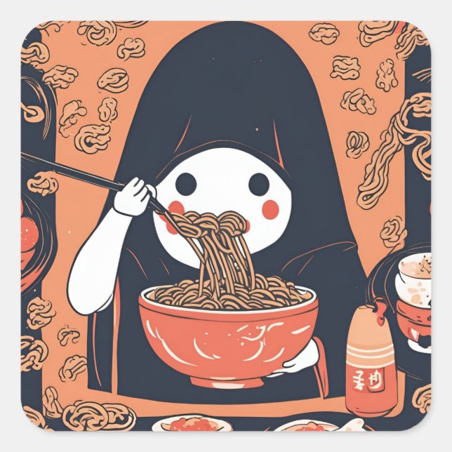 Sticker Carré Spirited Away: No Face (Devant)