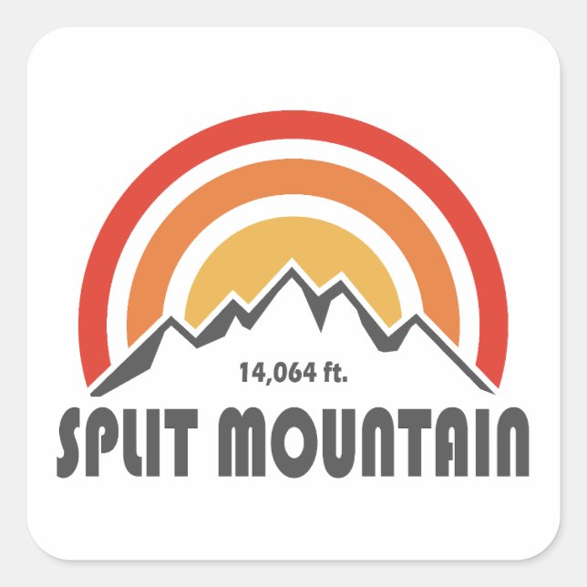 Sticker Carré Split Mountain California (Devant)
