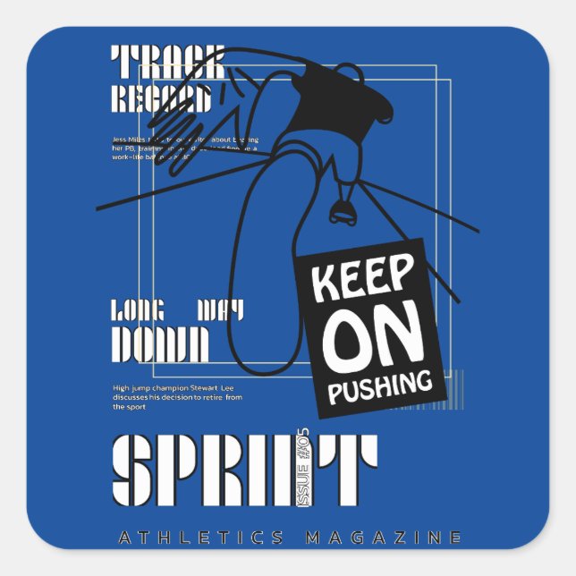 Sticker Carré Sport sportif continuer à pousser (Devant)