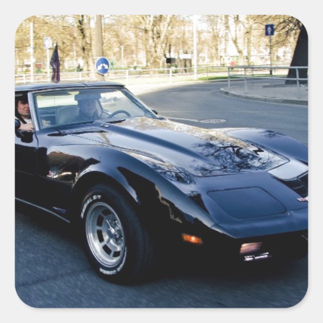 Sticker Carré Sportscar classique de la Corvette 1979 (Devant)
