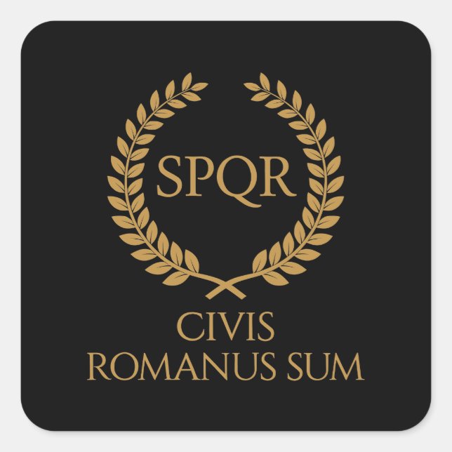 Sticker Carré SPQR Roman Emblem – Civis Romanus Sum Laurel Crest (Devant)