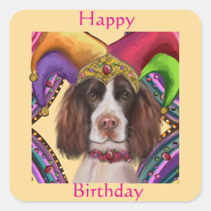 STICKER CARRÉ SPRINGER SPANIEL ANGLAIS