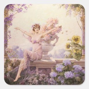 Sticker Carré Sprite Florale