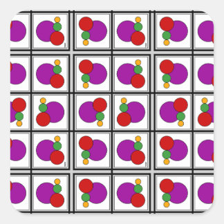 Sticker Carré Squares and Circles Abstract