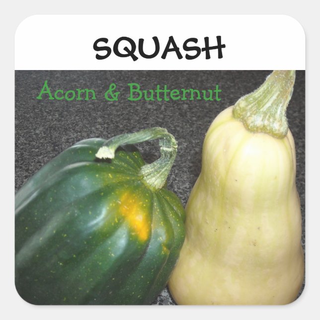 Sticker Carré Squash d'hiver (Devant)