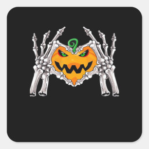 Sticker Carré Squelette Coeur main Signale Costume os