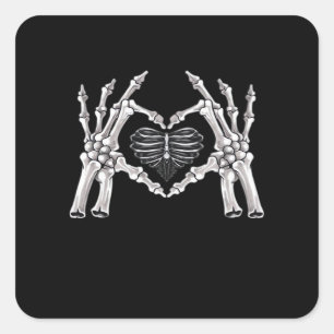Sticker Carré Squelette Ribs SIGNE DE COEUR MAIN