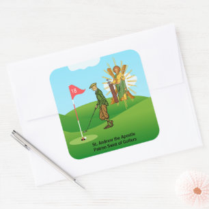 Sticker Carré St. Andrew et Dapper Homme Golfer