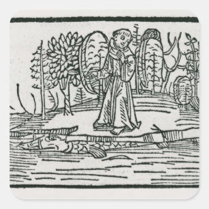 Sticker Carré St Brendan sur l'île de poissons