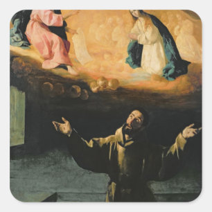 Sticker Carré St Francis d'Assisi, le miracle des roses