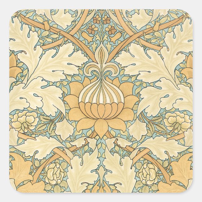 Sticker Carré St. James par William Morris, feuilles d'acanthe (Devant)