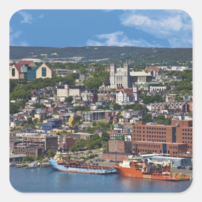 Sticker Carré St. John's, Terre-Neuve, Canada, le littoral (Devant)