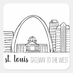 Sticker Carré St. Louis Skyline