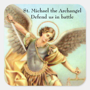 Sticker Carré St. Michael l'Archange Armure d'épée