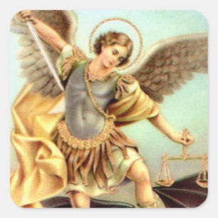 Sticker Carré St. Michael l'Archange Armure d'épée
