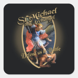 STICKER CARRÉ ST MICHAEL L'ARCHANGEL NOUS DÉFEND DANS LA BATAILL