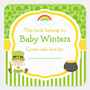 Sticker Carré St Patrick's Day Irish Holiday Girl Baby shower