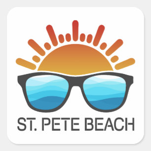 Sticker Carré St. Pete Beach Floride Lunettes de soleil
