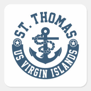 Sticker Carré St. Thomas US. Îles Vierges