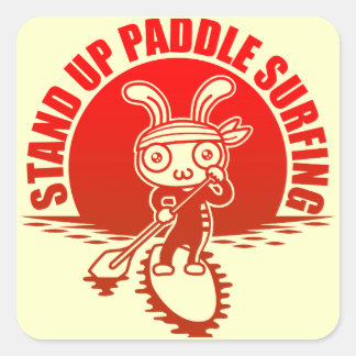 Sticker Carré Stand up paddle surfing