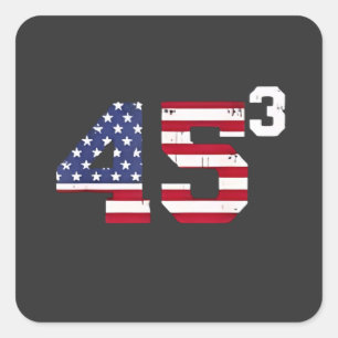 Sticker Carré Stand With 45 Pro Trump USA Flag 4 juillet