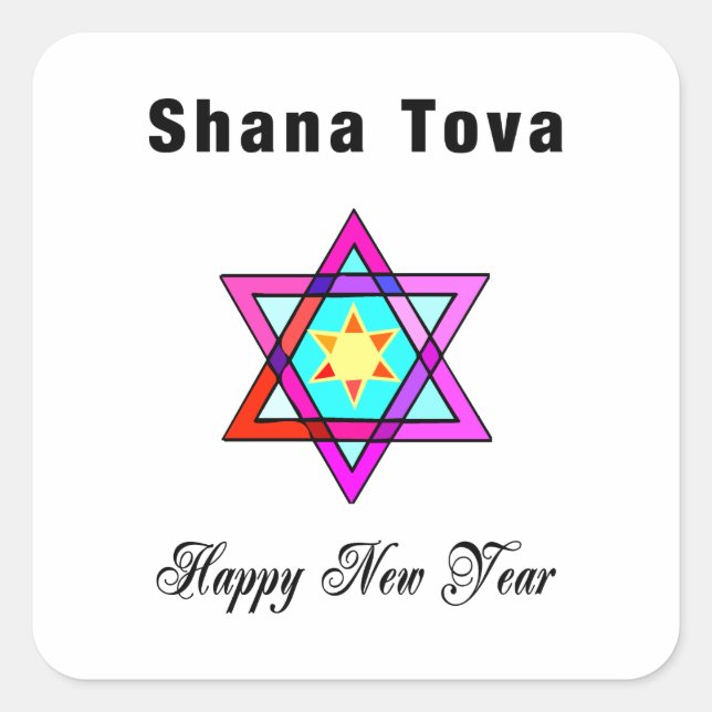 Sticker Carré Star juive Shana Tova (Devant)