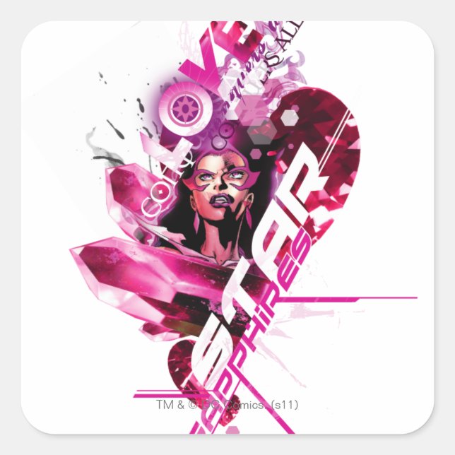 Sticker Carré Star Sapphire Graphisme 8 (Devant)