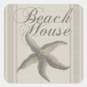 Sticker Carré Starfish Beach House Plage Côté Côte