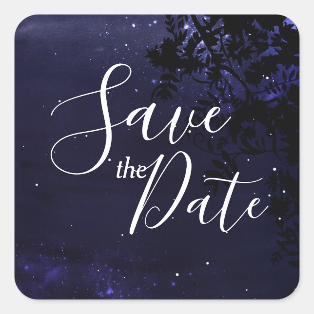 Sticker Carré Starry Night Celestial Enregistrer l'autocollant D (Devant)