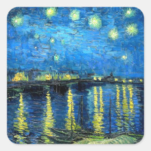Sticker Carré Starry Night Over the Rhone (1888) Van Gogh art