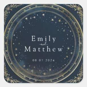 Sticker Carré Starry Night Romance Mariage