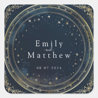 Sticker Carré Starry Night Romance Mariage