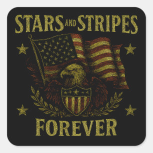 Sticker Carré Stars and Stripes Forever - Fierté du drapeau amér