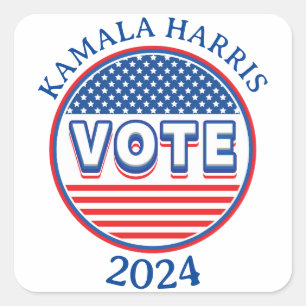 Sticker Carré Stars and Stripes Vote USA - Election