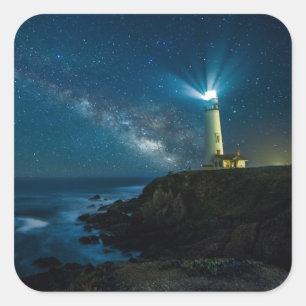 Sticker Carré Station Luminaire De Pigeon Point, Ca