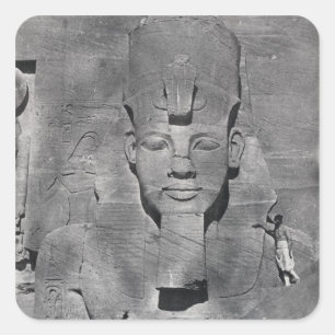 Sticker Carré Statue colossale de Ramesses II chez Abu Simbel,