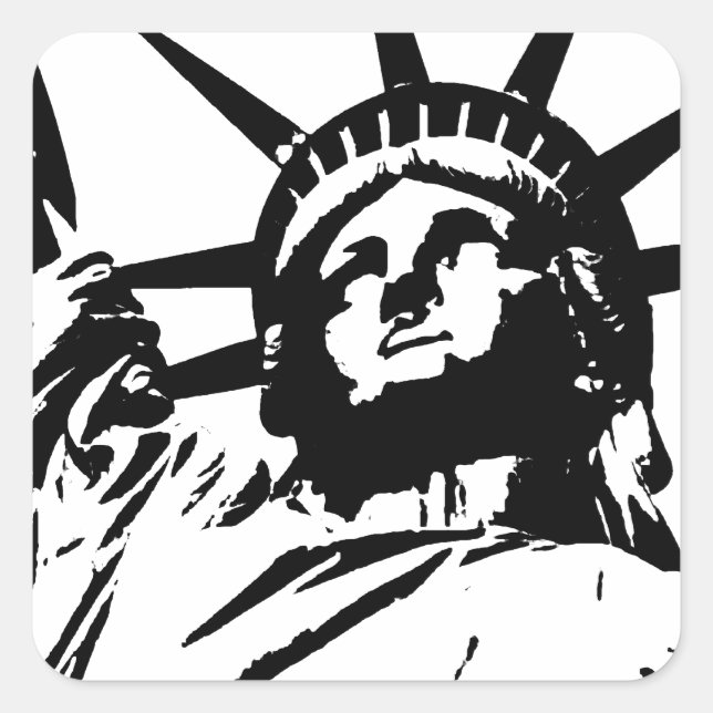 Sticker Carré Statue de la Liberté (Devant)
