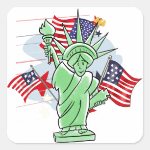 Sticker Carré Statue de la Liberté