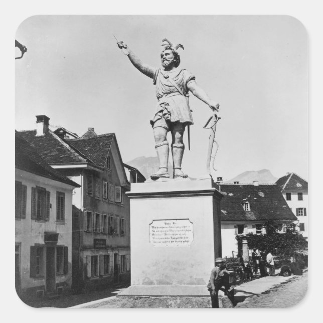 Sticker Carré Statue de William Tell, vers 1860-90 (Devant)