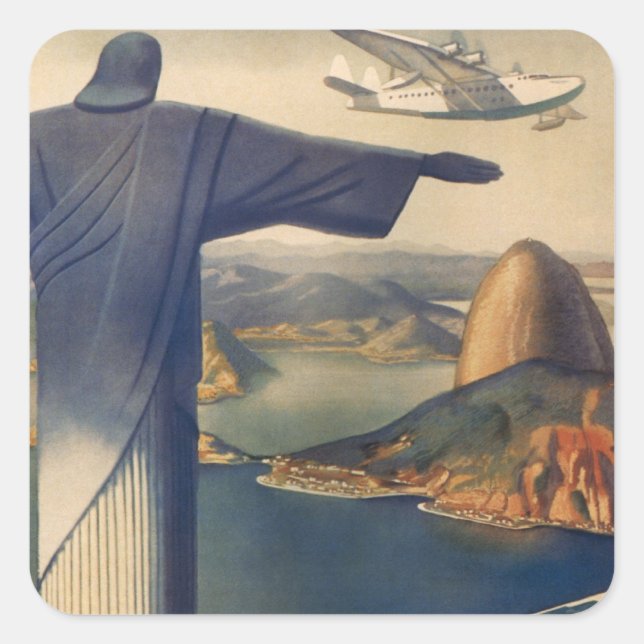 Sticker Carré Statue du Christ Rédempteur, Rio De Janeiro, Brési (Devant)