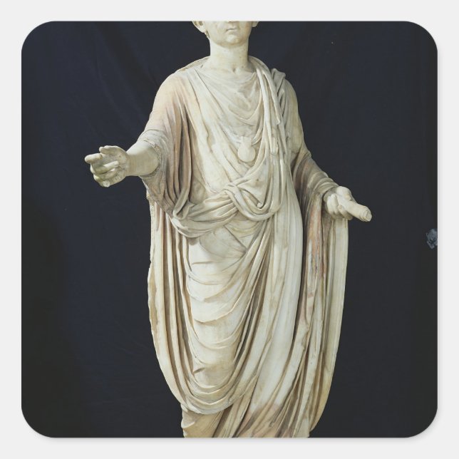 Sticker Carré Statue d'un enfant (Devant)